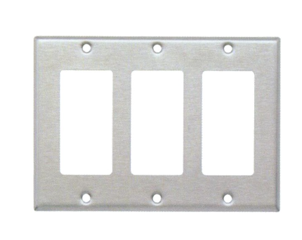 430 Stainless Steel Wall Plates 3 Gang Decorative/GFCI