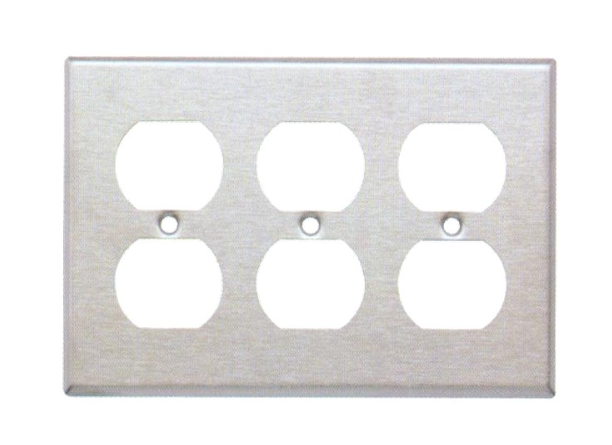 430 Stainless Steel Wall Plates 3 Gang Duplex Receptacle