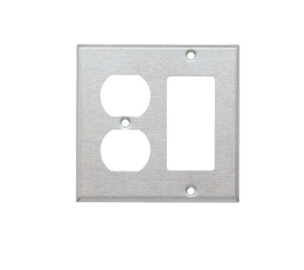 430 Stainless Steel Wall Plates 2 Gang 1 Decorative 1 Duplex