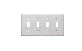 430 Stainless Steel Wall Plates 4 Gang Toggle Switch