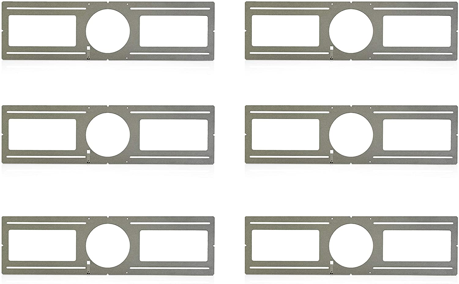 OhLectric Recessed LED Light Plate - Slim Light Kit Bracket - New Construction Light Mounting Plate with Notches - Steel, Pack of 6 (26