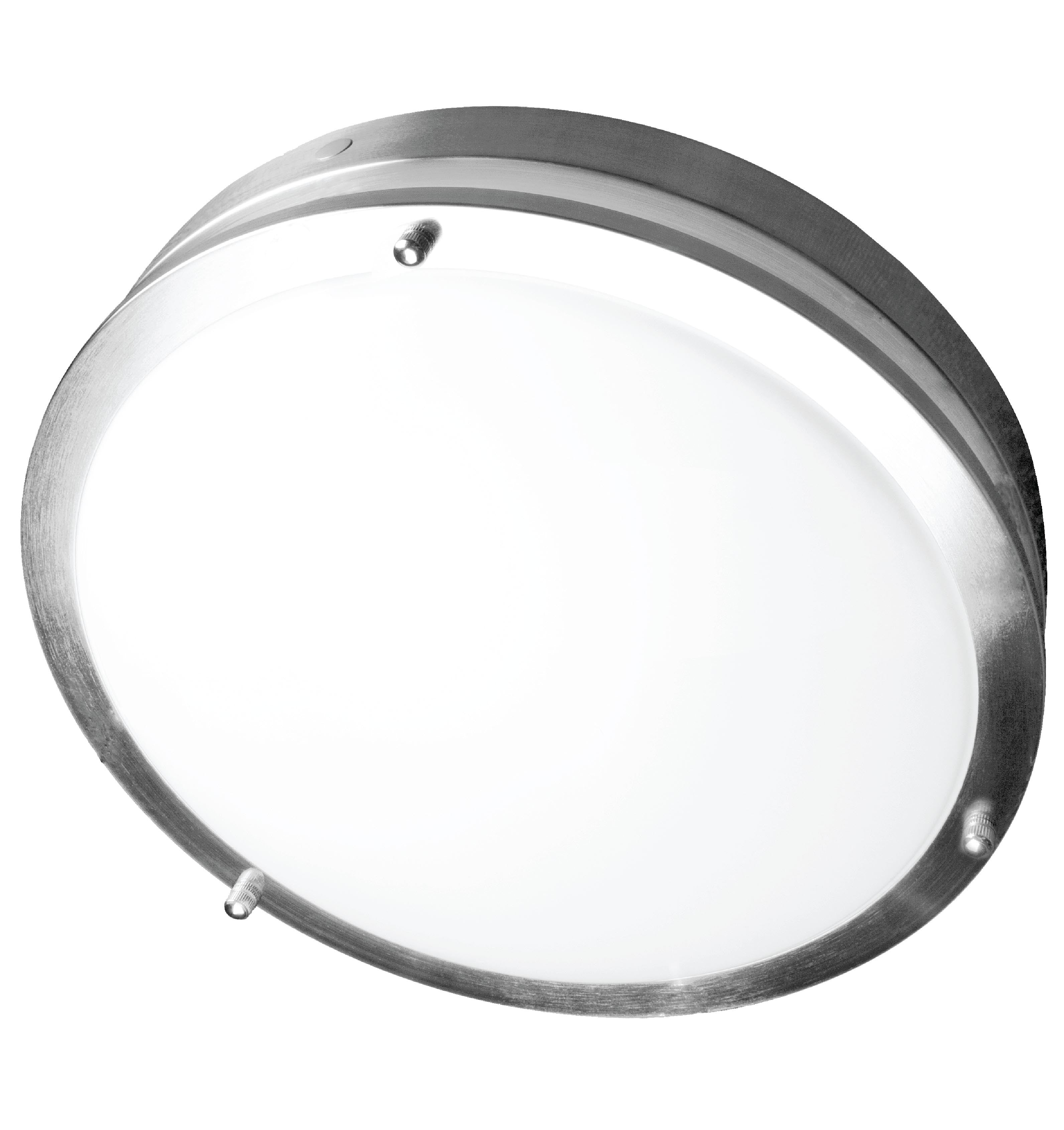 16 Inch Round - Chrome - Flush Mount Fixture - Emergency Battery w/Test Button - 26 Watt - 1050 Lumens - 4000K Kelvin - 80 CRI - 50000 - Dimmable - LR23195