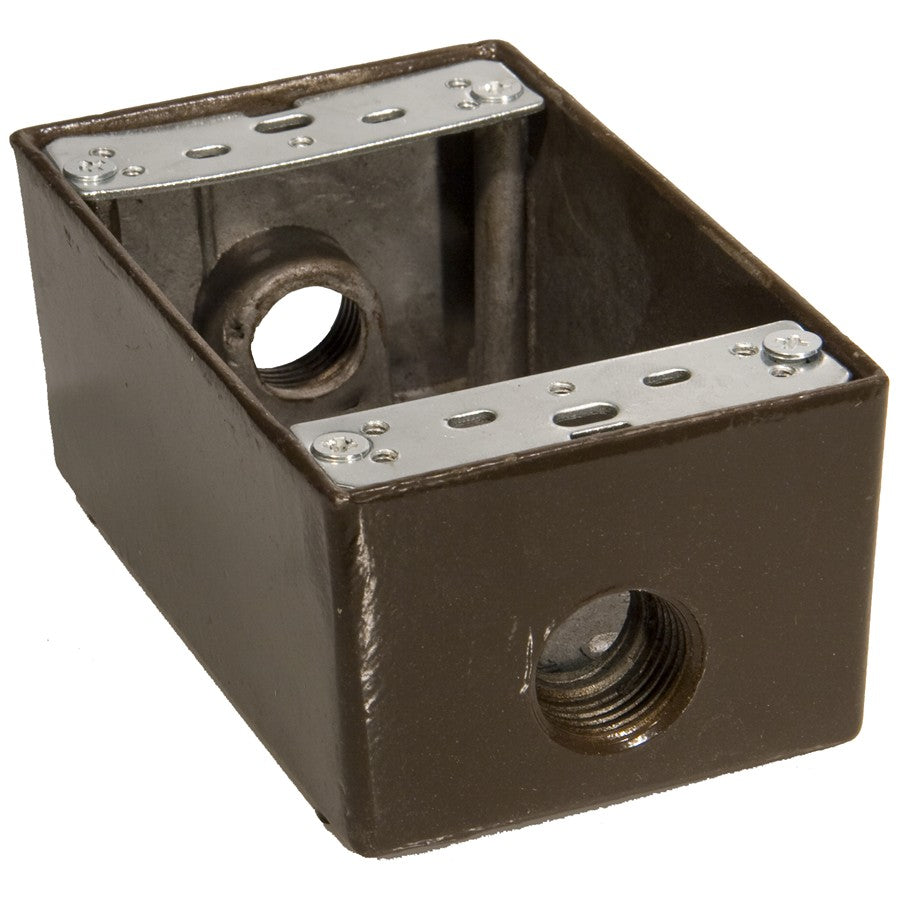 Weatherproof Boxes - One Gang 18.3 Cubic Inch Capacity - 3 Outlet Holes