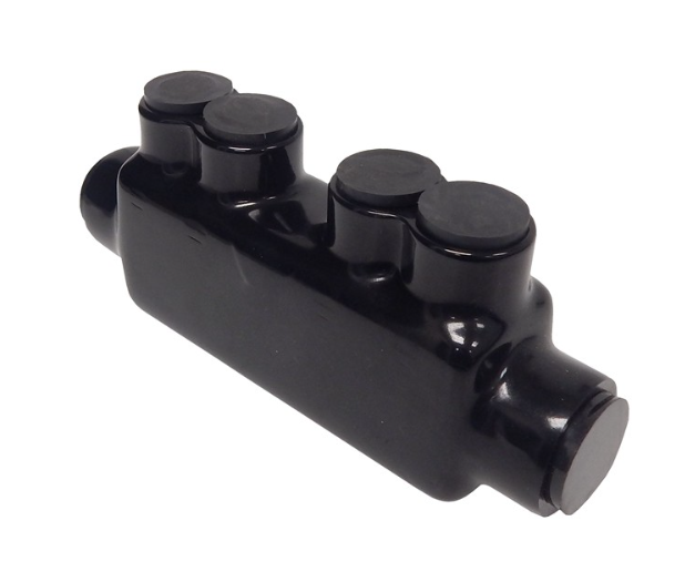 Black Insulated In-Line Splice 4 Set Screws 