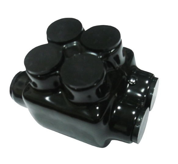 Black Insulated 2 Conductor Dual Entry Splice 4 Set Screws 