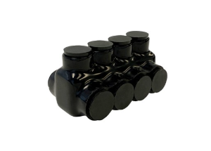 Black Insulated Multi-Cable Connector - Dual Entry - Large Wire Range 