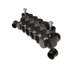 Black Insulated Multi Cable Connector - Mountable - Dual Entry 