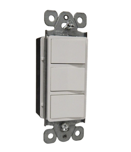 Commercial Grade Decorative Triple Rocker Switch 