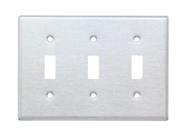 304 Stainless Steel Wall Plates 3 Gang Toggle Switch 