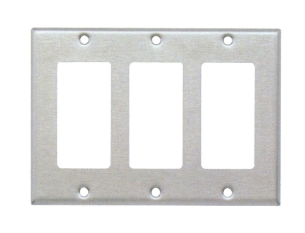 304 Stainless Steel Wall Plates 3 Gang Decorative/GFCI 