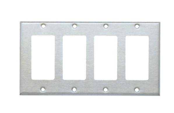 304 Stainless Steel Wall Plates 4 Gang Decorative/GFCI 