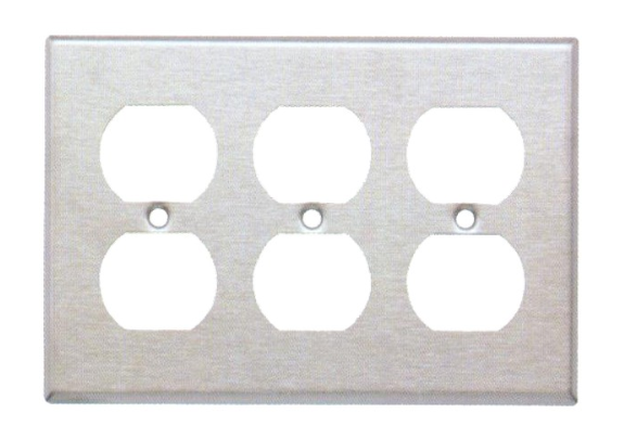 304 Stainless Steel Wall Plates 3 Gang Duplex Receptacle 