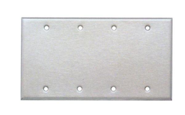 304 Stainless Steel Wall Plates 4 Gang Blank 