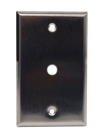 304 Stainless Steel Wall Plates 1 Gang Cable .625