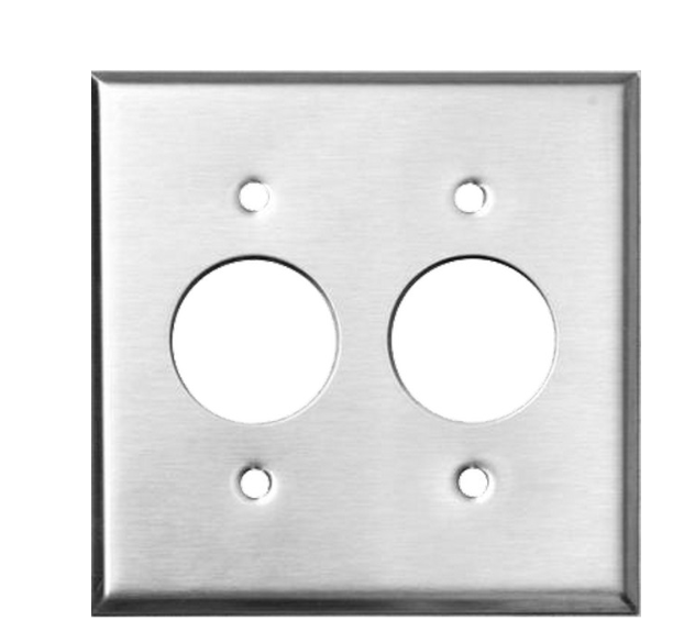304 Stainless Steel Wall Plates 2 Gang 2 Single Receptacle 1.406