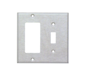 304 Stainless Steel Wall Plates 2 Gang 1 Toggle 1 Decorative/GFCI 