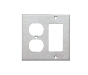 304 Stainless Steel Wall Plates 2 Gang 1 Duplex 1 Decorative 