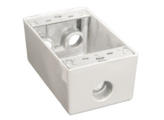 Weatherproof Boxes - One Gang 18.3 Cubic Inch Capacity - 4 Outlet Holes