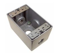Weatherproof Boxes - One Gang Deep 23.8 Cubic Inch Capacity - 3 Outlet Holes