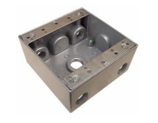 Weatherproof Boxes - Two Gang 30.5 Cubic Inch Capacity - 5 Outlet Holes