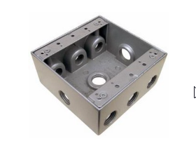 Weatherproof Boxes - Two Gang 30.5 Cubic Inch Capacity - 9 Outlet Holes