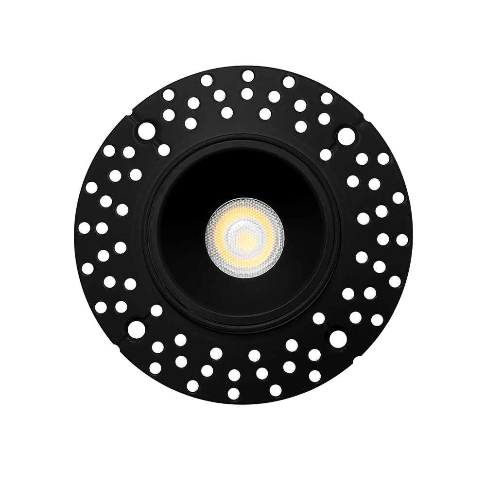 Lotus LED Lights LED-1-S7W-5CCT-1R-TRIMLESS-BK-24D 2" Recessed LED 7W 5CCT 480 lm 120V Trimless Round Black 24° Light Beam