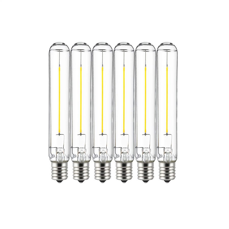 Sunlite 41072-SU - T6.5 - LED - 2W - E17 Base - 2700K - 139MM - Clear - 6 Pack