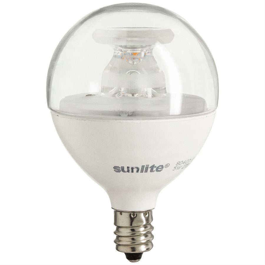 Sunlite 41888-SU - G16.5 LED Bulbs - E12 Base - 7W - 3000K - Dimmable - Clear - (6 Pack)