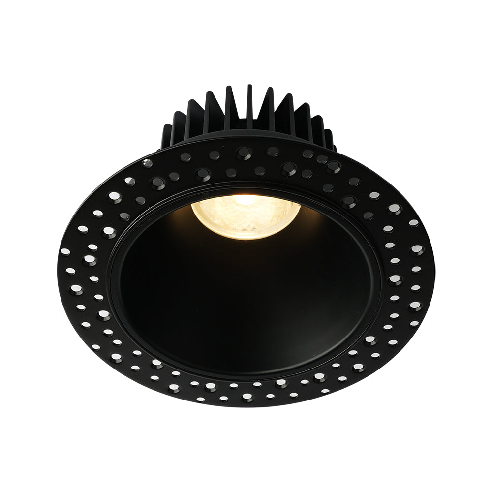 Lotus LED Lights LD4R-3018K-HO-4R-BR-IT 4 inch Round Trimless  Deep Regressed LED Downlight High Output 18W Dim To Warm 3000-1800K - 30 Deg. Beam Angle - Black Reflector Invisible Trim