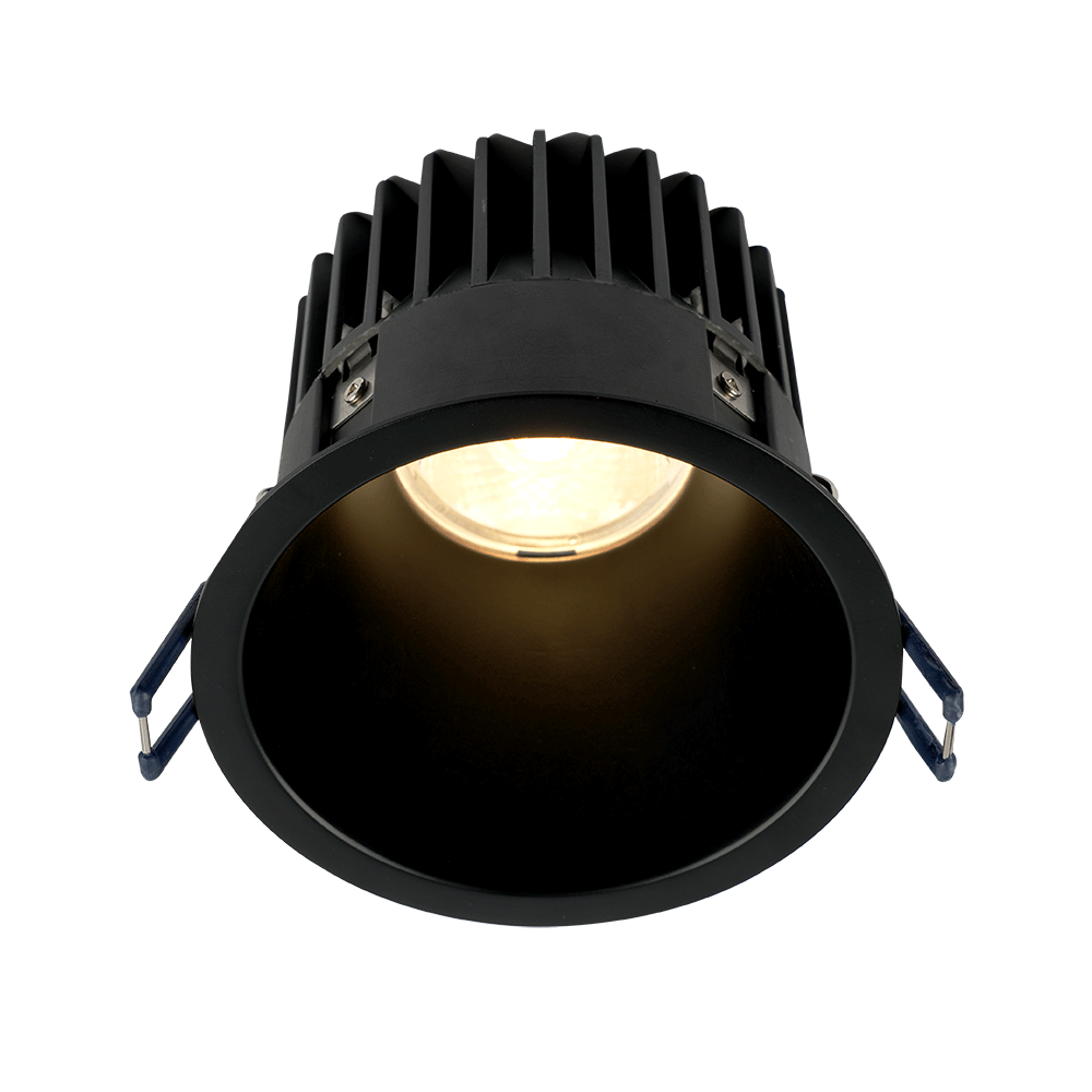 Lotus LED Lights LD4R-32K-HO-4R-BR-TT-DTW-60D 4 inch Round Thin Trim Deep Regressed LED Downlight High Output 18W Dim To Warm 32K - 60 Deg. Beam Angle - Black Reflector Black Thin Trim