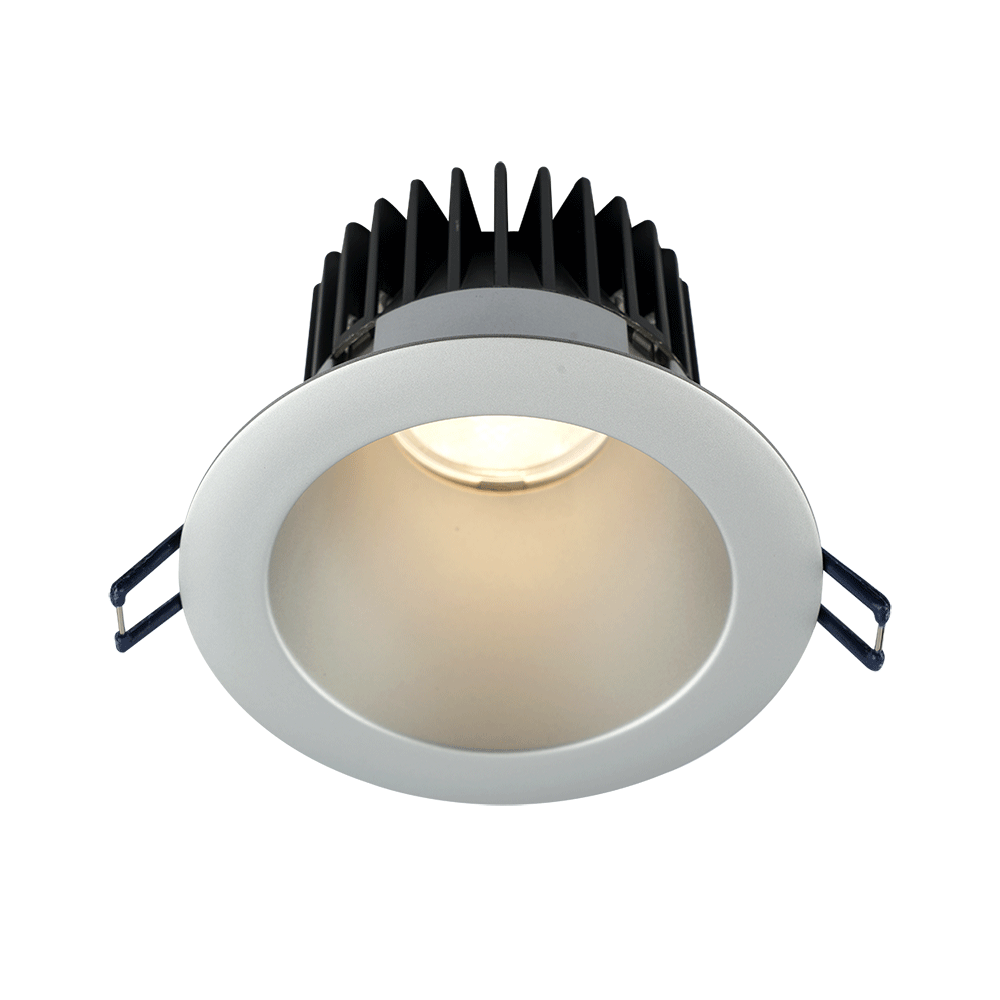 Lotus LED Lights LD4R-3018K-4R-SR-ST-15D 4 inch Round Deep Regressed LED Downlight 15W Dim To Warm 3000-1800K - 15 Deg. Beam Angle - Silver Reflector Silver Trim