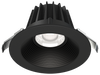 Lotus LED Lights JXL-COB04-R15W-5CCT-BK-4RR-BF-BK - 4 inch Round Recessed Economy LED Downlight - 15 Watt - 5CCT Selectable - Black Baffle Reflector - Black Trim