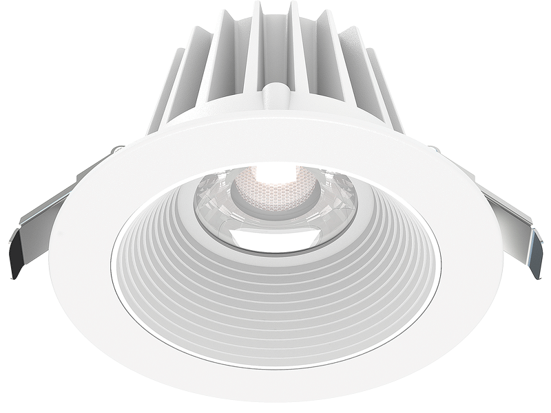 Lotus LED Lights JXL-COB04-R15W-5CCT-WH-4RR-BF-WH - 4 inch Round Recessed Economy LED Downlight - 15 Watt - 5CCT Selectable - White Baffle Reflector - White Trim