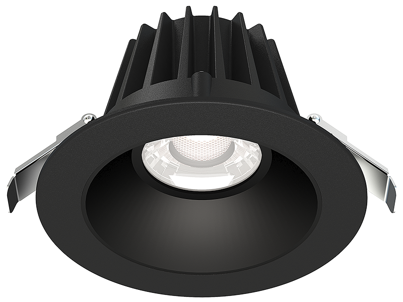 Lotus LED Lights JXL-COB04-R15W-5CCT-BK-4RR-SM-BK - 4 inch Round Recessed Economy LED Downlight - 15 Watt - 5CCT Selectable - White Baffle Reflector - Black Trim