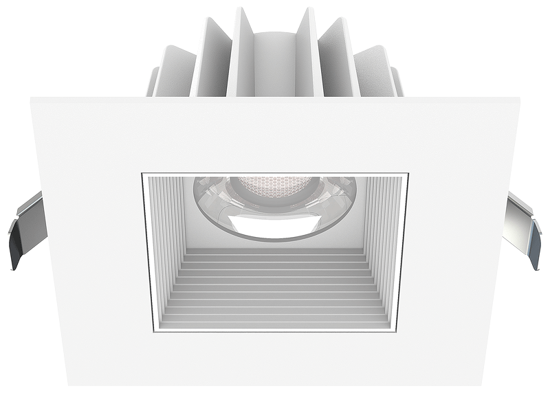 Lotus LED Lights JXL-COB04-S15W-5CCT-WH-4SR-BF-WH - 4 inch Square Recessed Economy LED Downlight - 15 Watt - 5CCT Selectable - White Baffle Reflector - White Trim
