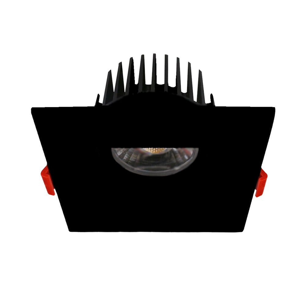 Lotus LED Lights AD-LED-4-S15W-3018K-T4SB - 4 inch Square Recessed LED Downlight - High Output - 15 Watt - Warm Dim - Black Trim - 40 Deg.Beam Spread