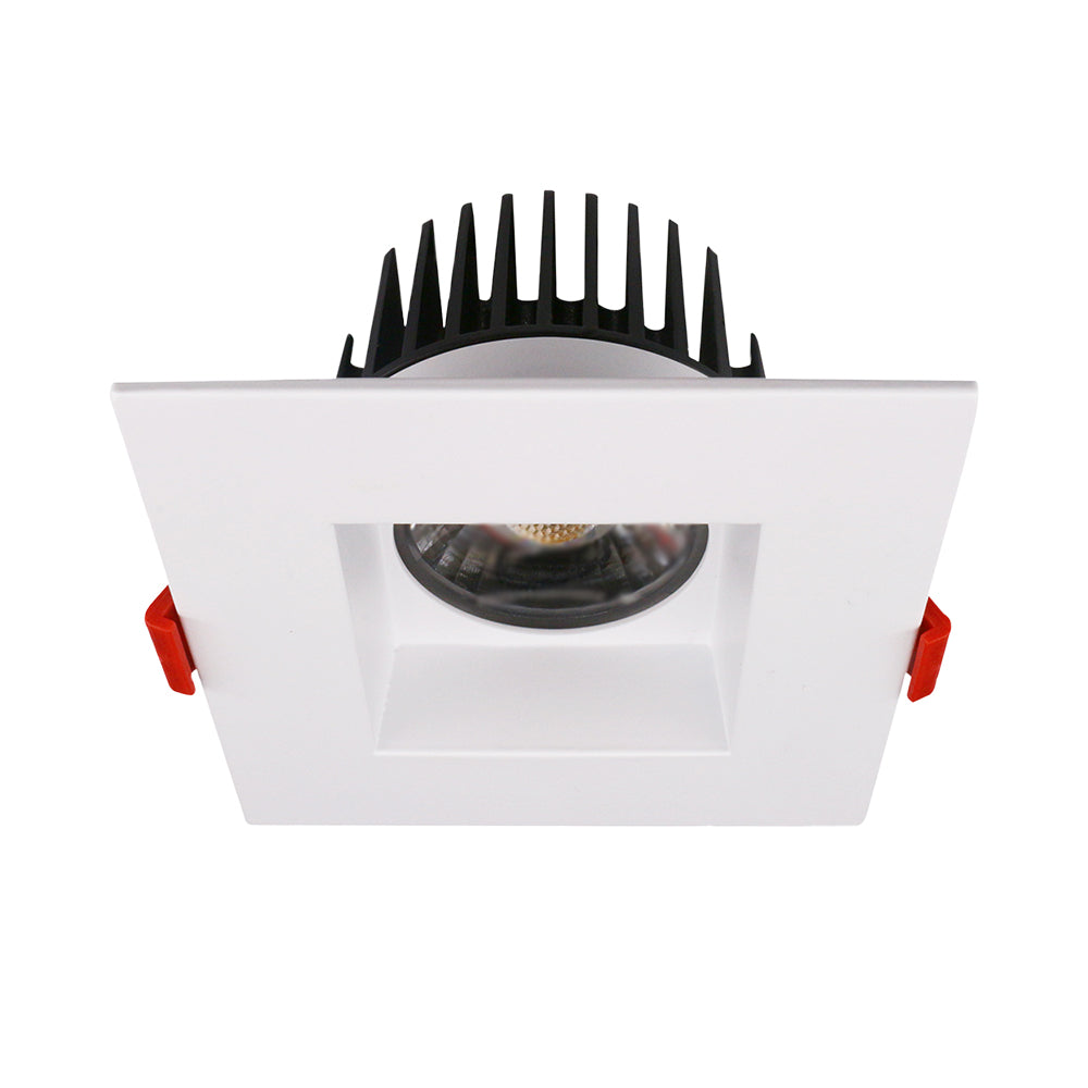 Lotus LED Lights AD-LED-4-S15W-3018K-T4SW - 4 inch Square Recessed LED Downlight - High Output - 15 Watt - Warm Dim - White Trim - 40 Deg.Beam Spread