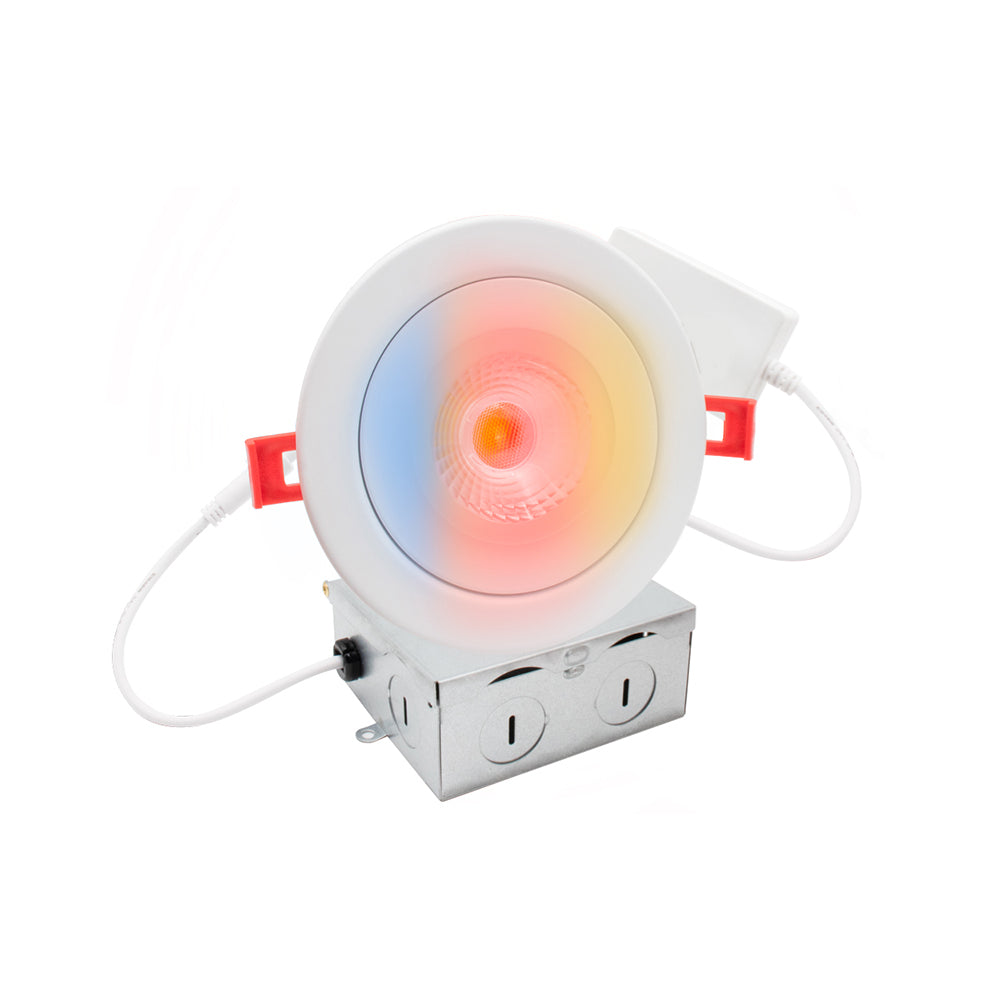 Lotus LED Lights ADS4FGSTRGBCW-WH 4" Round White Floating Gimbal RGB & Tuneable White Smart WiFi + Bluetooth LED - 24 Deg. Beam