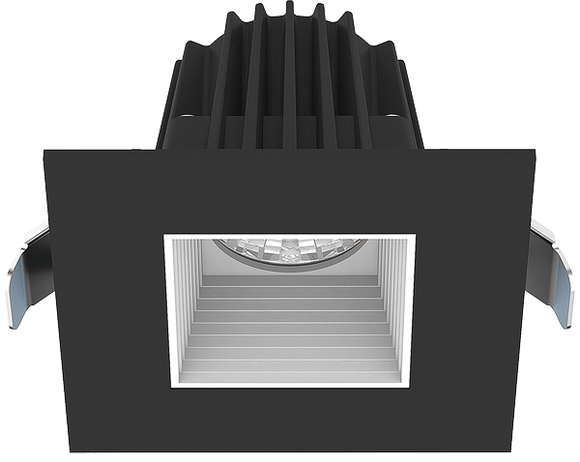 Lotus LED Lights JXL-COB02-S08W-CCT-BK-2SR-BF-WH - 2 inch Square Recessed Economy LED Downlight - 8 Watt - 3CCT Selectable - White Baffle Reflector - Black Trim - 36 Deg.Beam Spread