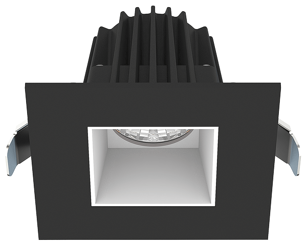 Lotus LED Lights JXL-COB02-S09W-5CCT-BK-2SR-SM-WH - 2 inch Square Recessed Economy LED - 9 Watt - 5CCT - White Reflector - Black Trim
