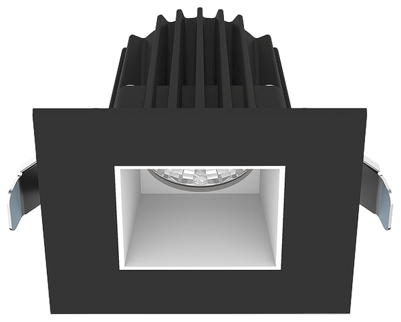 Lotus LED Lights JXL-COB02-S09W-5CCT-BK-2SR-SM-WH - 2 inch Square Recessed Economy LED - 9 Watt - 5CCT - White Reflector - Black Trim