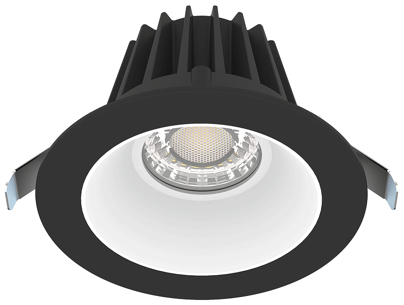 Lotus LED Lights JXL-COB04-R15W-5CCT-BK-4RR-SM-WH - 4 inch Round Recessed Economy LED Downlight - 15 Watt - 5CCT Selectable - White Reflector - Black Trim