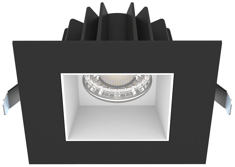 Lotus LED Lights JXL-COB04-S15W-5CCT-BK-4SR-SM-WH - 4 inch Square Recessed Economy LED Downlight - 15 Watt - 5CCT Selectable - White Reflector - Black Trim
