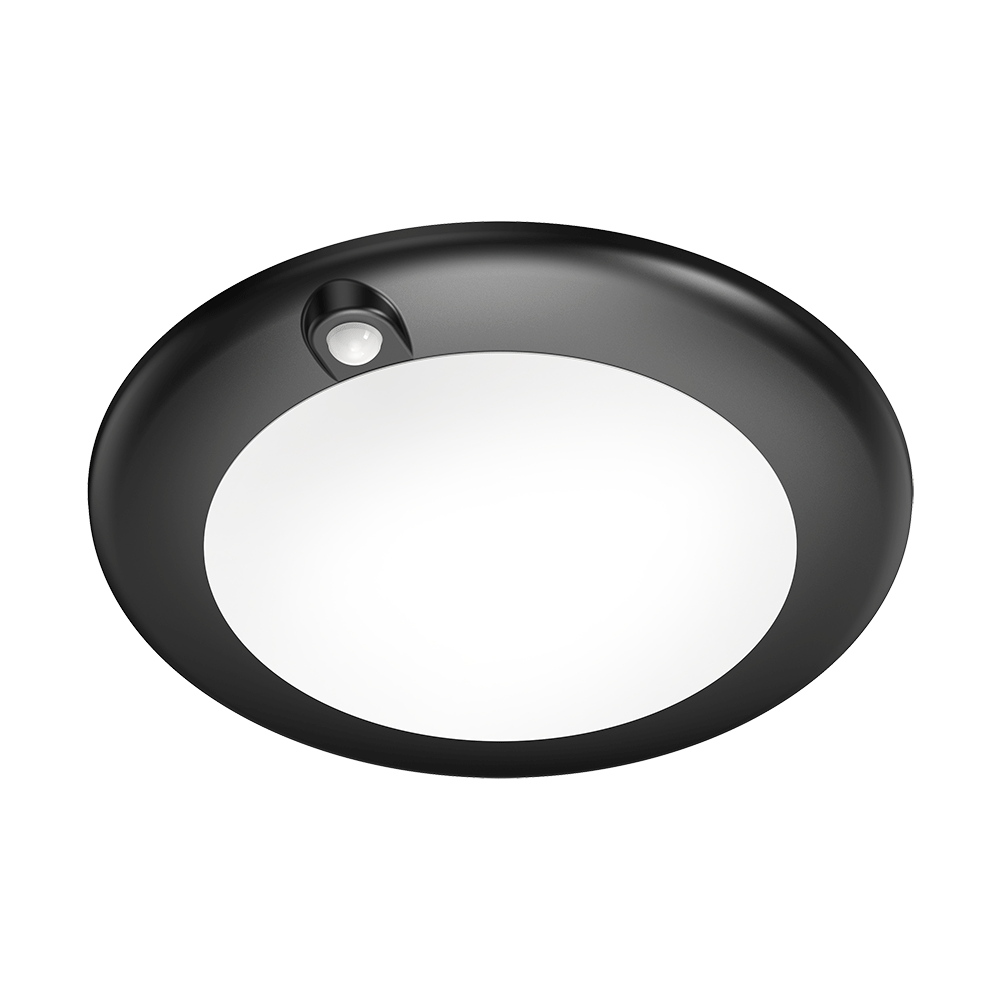 Lotus LED Lights DL205S-6-15W-5CCT-R90-0082-BK - 6 inch PIR Round Disk Downlight - 15 Watt - 5CCT Selectable - Black Trim - 115 Deg.Beam Spread
