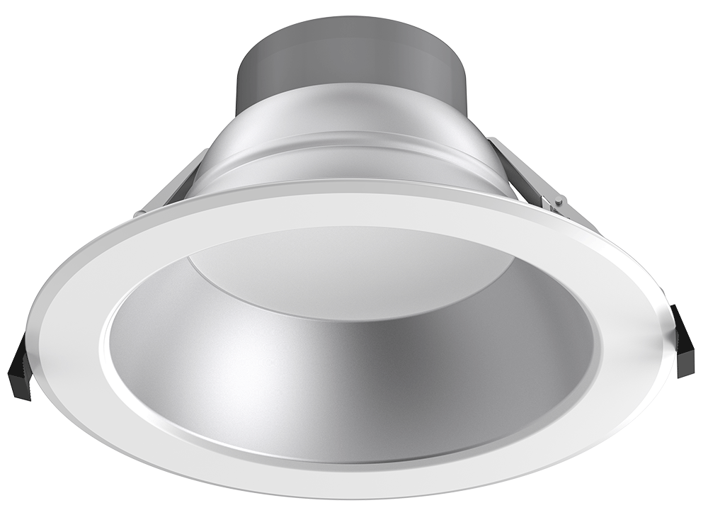 Lotus LED Lights DL254-10-40W-M-A5C5-HO-AZ - 10 inch Round Commercial 5 CCT & 5 Watt Selectable LED Downlight - 22/26/30/35/40 Watt - 5CCT Selectable - Silver Reflector - White Trim - 90 Deg.Beam Spread