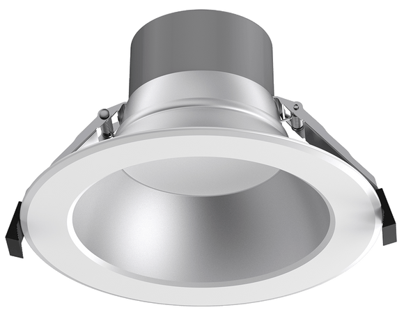 Lotus LED Lights DL254-6-30W-M-A5C5-HO-AZ - 6 inch Round Commercial 5 CCT & 5 Watt Selectable LED Downlight - 12/16/22/26/30 Watt - 5CCT Selectable - Silver Reflector - White Trim - 85 Deg.Beam Spread