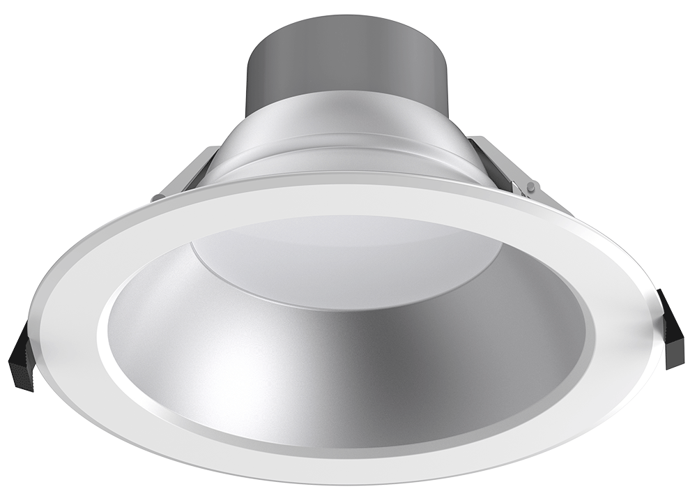 Lotus LED Lights DL254-8-35W-M-A5C5-HO-AZ - 8 inch Round Commercial 5 CCT & 5 Watt Selectable - 16/22/26/30/35 Watt - 5CCT Selectable - Silver Reflector - White Trim