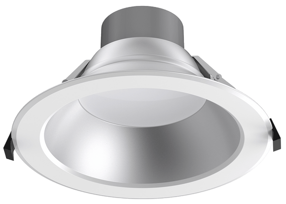 Lotus LED Lights DL254-8-35W-M-A5C5-HO-AZ - 8 inch Round Commercial 5 CCT & 5 Watt Selectable - 16/22/26/30/35 Watt - 5CCT Selectable - Silver Reflector - White Trim