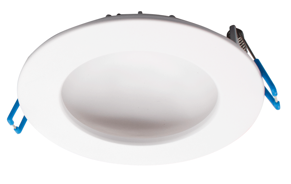 Lotus LED Lights DS-LED-4-S12W-DTW-WH - 4 inch Round Indirect Slim Recessed LED Downlight - 12 Watt - Warm Dim - White Trim - 130 Deg.Beam Spread