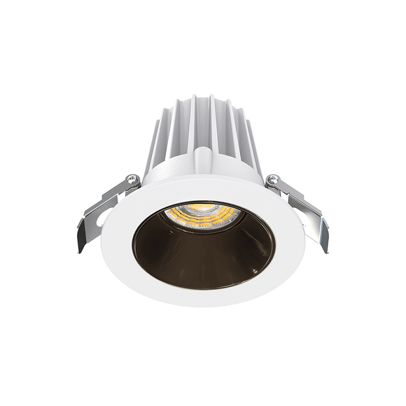 Lotus LED Lights JXL-COB02-R09W-5CCT-WH-2RR-SM-BC - 2 inch Round Recessed Economy LED - 9 Watt - 5CCT - Black Chrome Reflector - White Trim